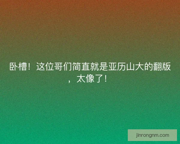 卧槽！这位哥们简直就是亚历山大的翻版，太像了！