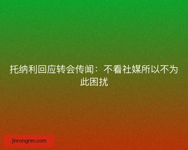 托纳利回应转会传闻：不看社媒所以不为此困扰